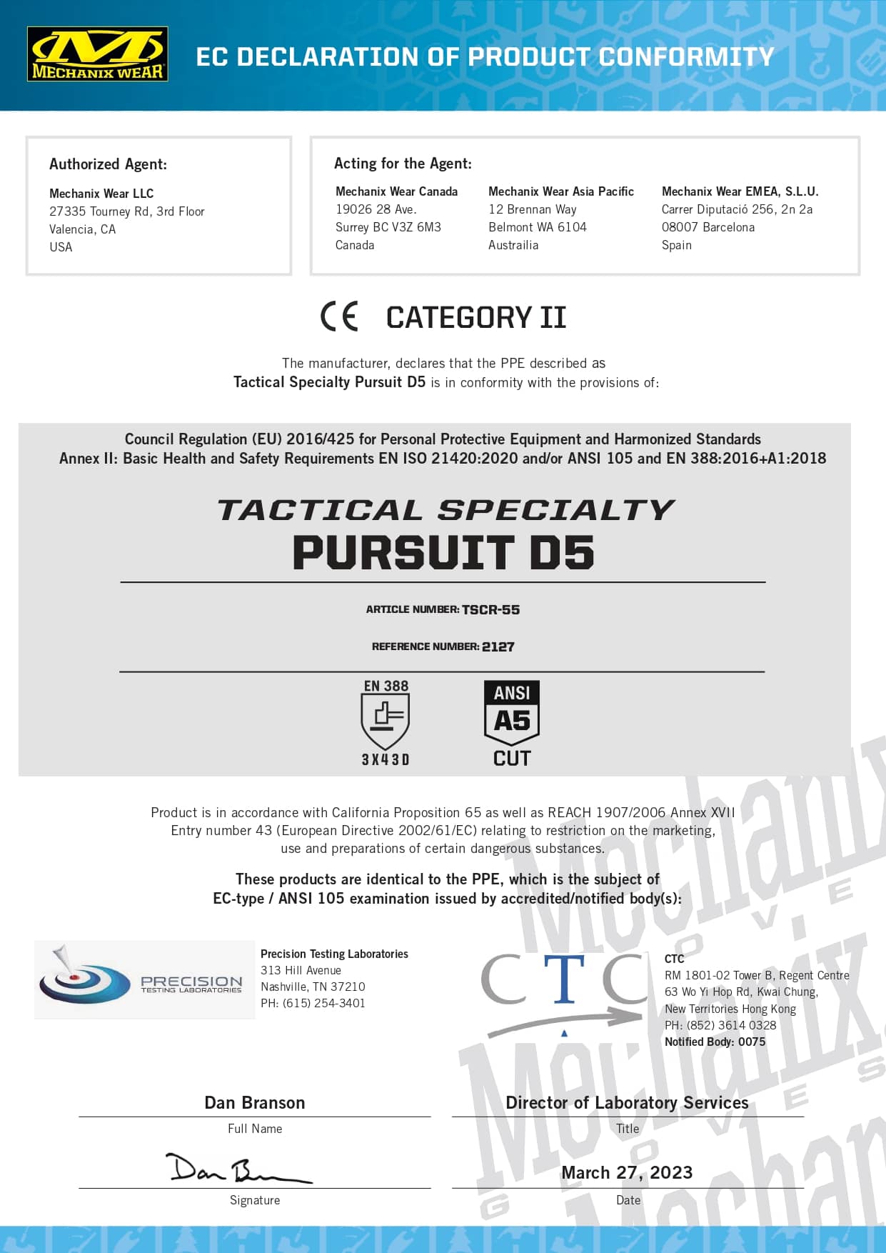 certifikat tactical specialty pursuit D5